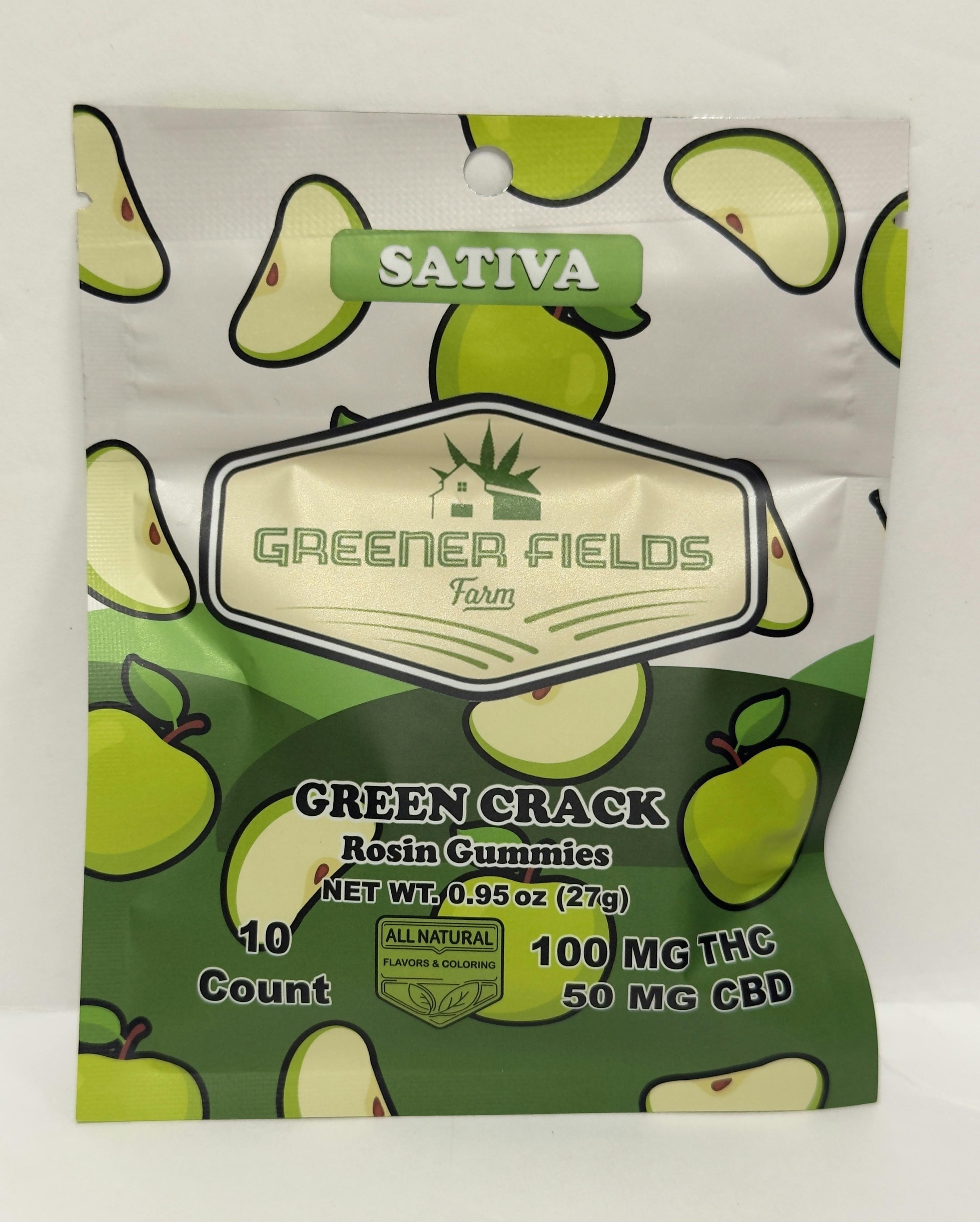 GF- Green Crack Rosin gummies (sat) at Bee's Buds Dispensary Wiggins