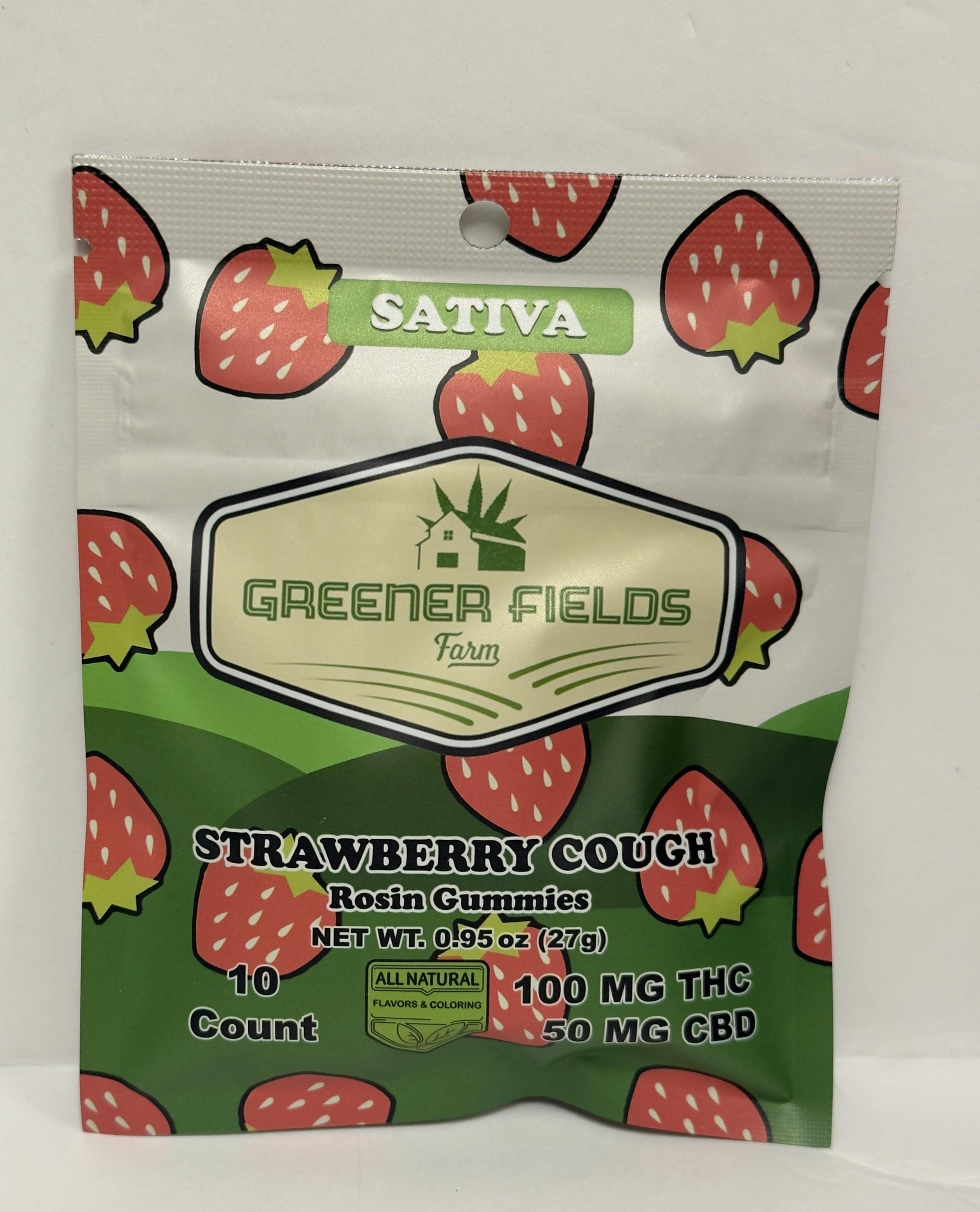 GF- Strawberry Cough Rosin Gummies (sat) at Bee's Buds Dispensary Wiggins