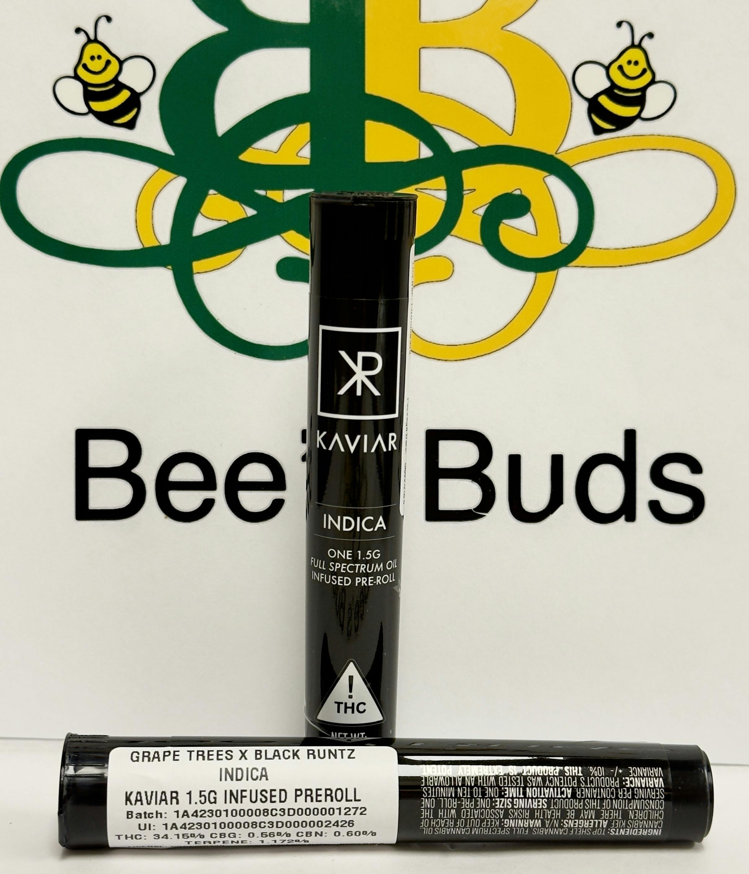 Kaviar | Infused Pre-Roll | Single | Grape Trees x Black Runtz | Indica | 1.5g