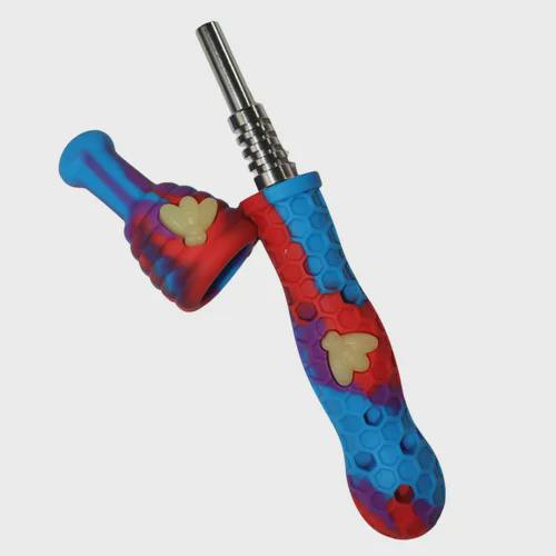 Silicone Dab Straw W/ 14mm Asst Colors