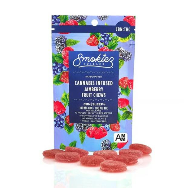 Smokies- Jamberry 100mg CBN-THC 1:1 Fruit Chews -