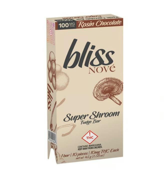 Nové Bliss Super Shroom 100mg THC Rosin Bar 10pcs
