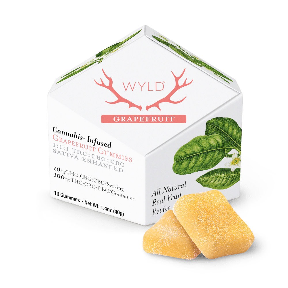 Grapefruit 1:1:1 CBG:CBC + Sativa Enhanced Gummies | 100mg THC:CBG:CBC