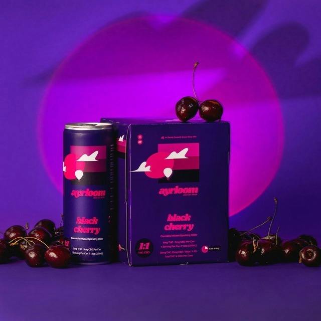 BLACK CHERRY SPARKLING WATER 1:1 THC:CBD (4PK)