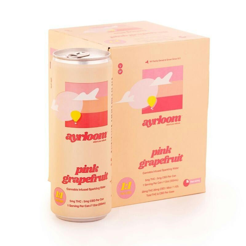 GRAPEFRUIT SPARKLING WATER 1:1 (THC:CBD) SINGLE CANS