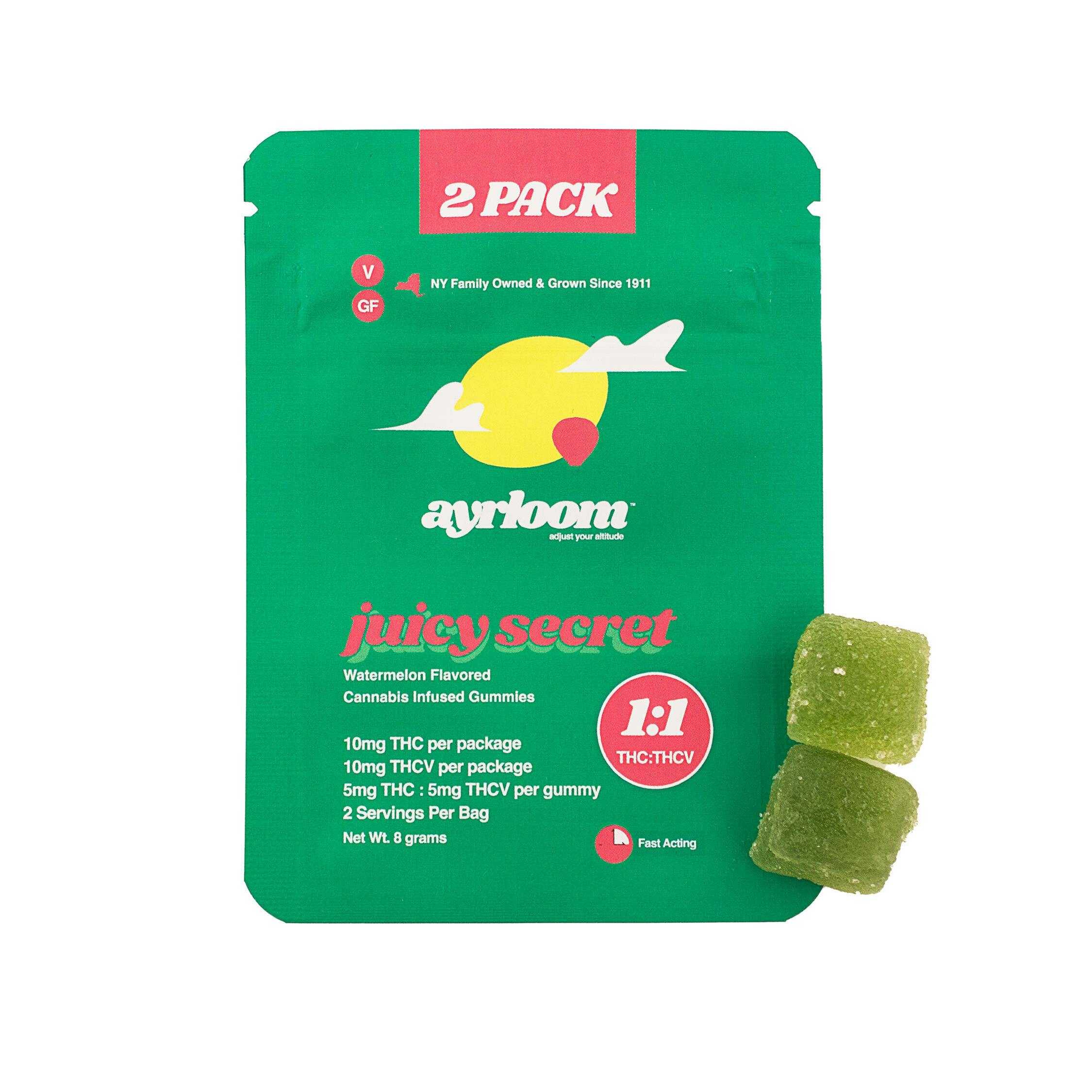 JUICY SECRET 2 PK (5MG THC : 5MG CBD)