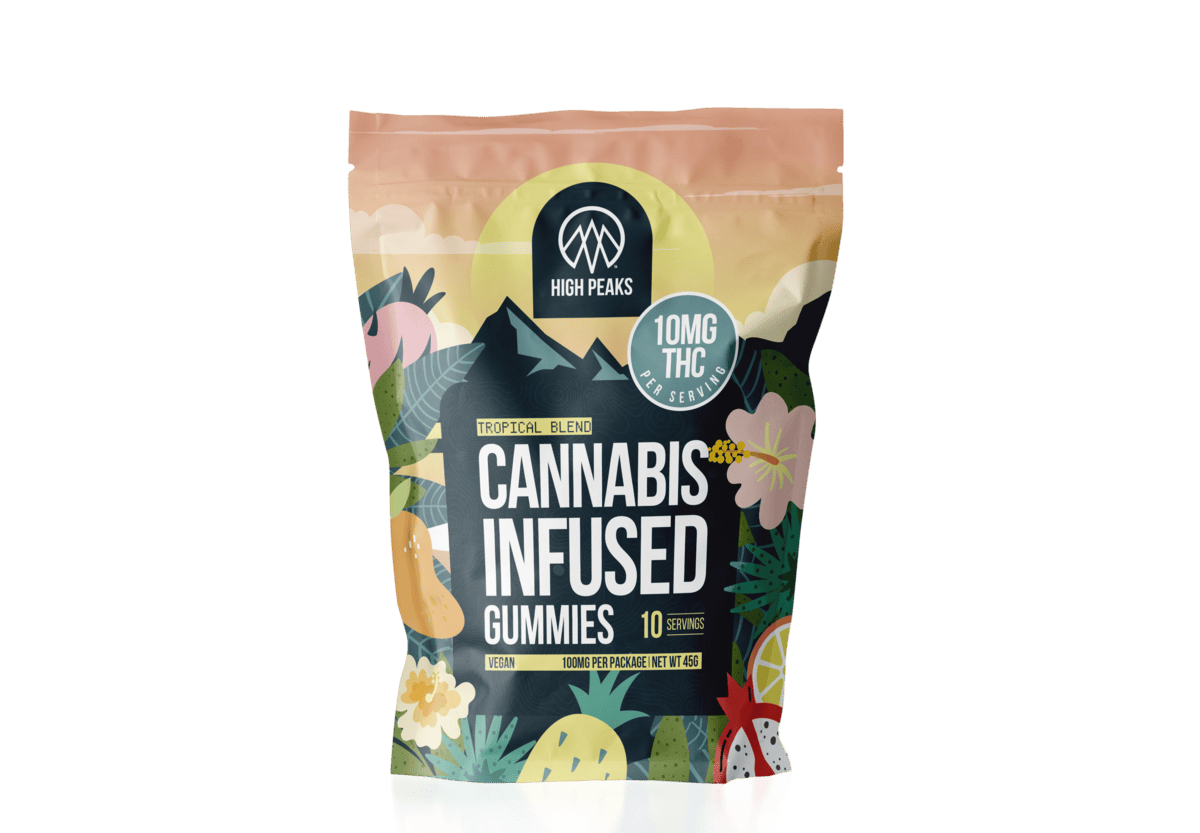 Tropical Blend Gummies | 100mg | 10ct | 10mg ea by High Peaks