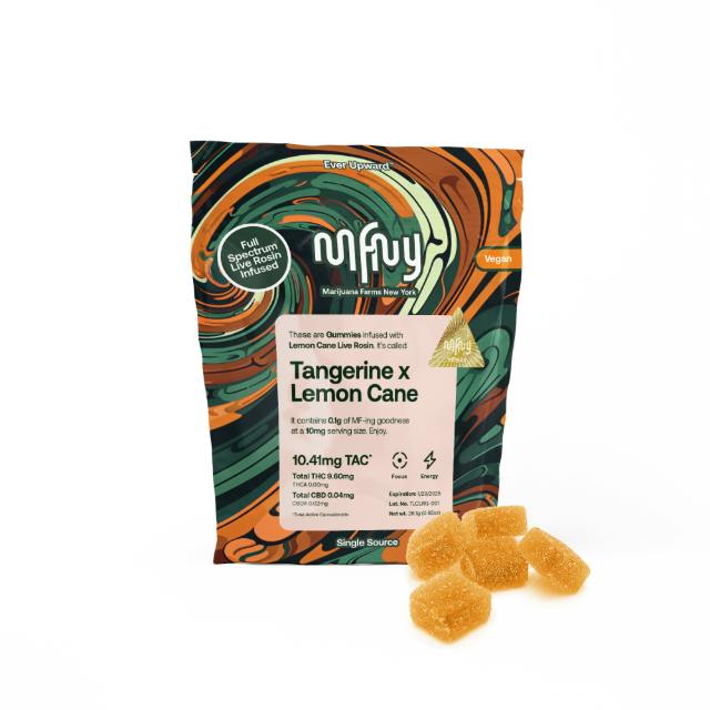 TANGERINE X LEMON CANE LIVE ROSIN GUMMIES - 100MG 10CT