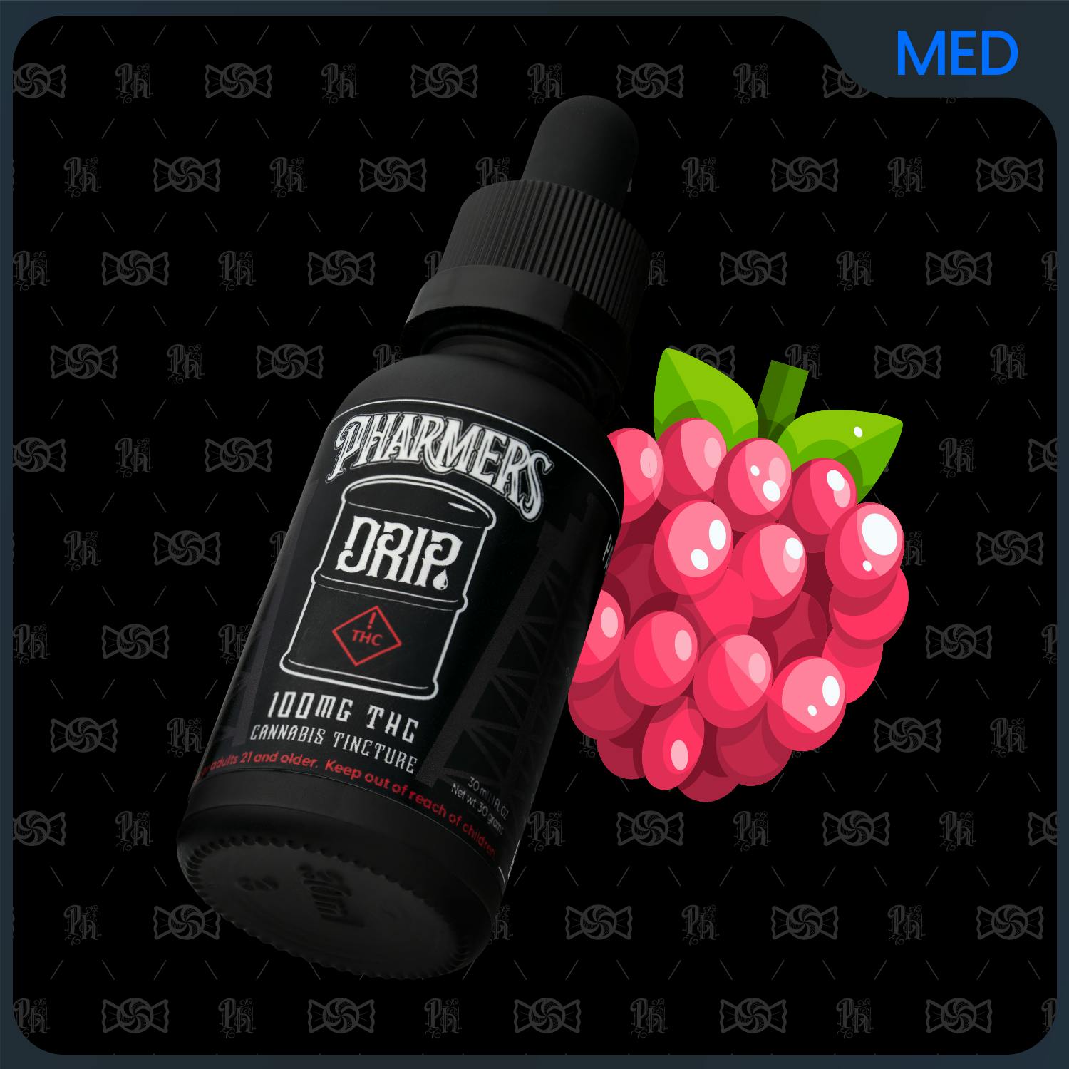 1000mg Tincture | Pharmers Drip | Raspberry