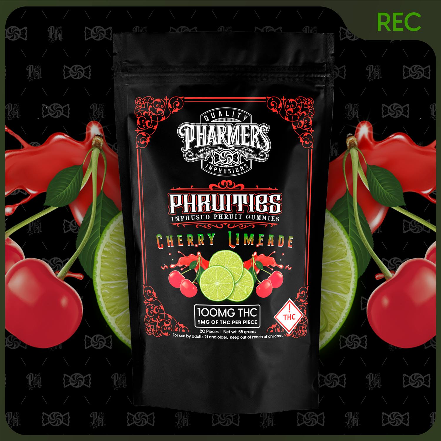 100mg Gummies | Pharmers Phruities | Cherry Limeade