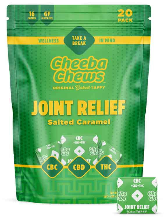 Cheeba Chews Wax Wrap - 20-Pack Joint Relief Salted Caramel Taffy | 500mg CBC : 300mg CBD : 250mg...