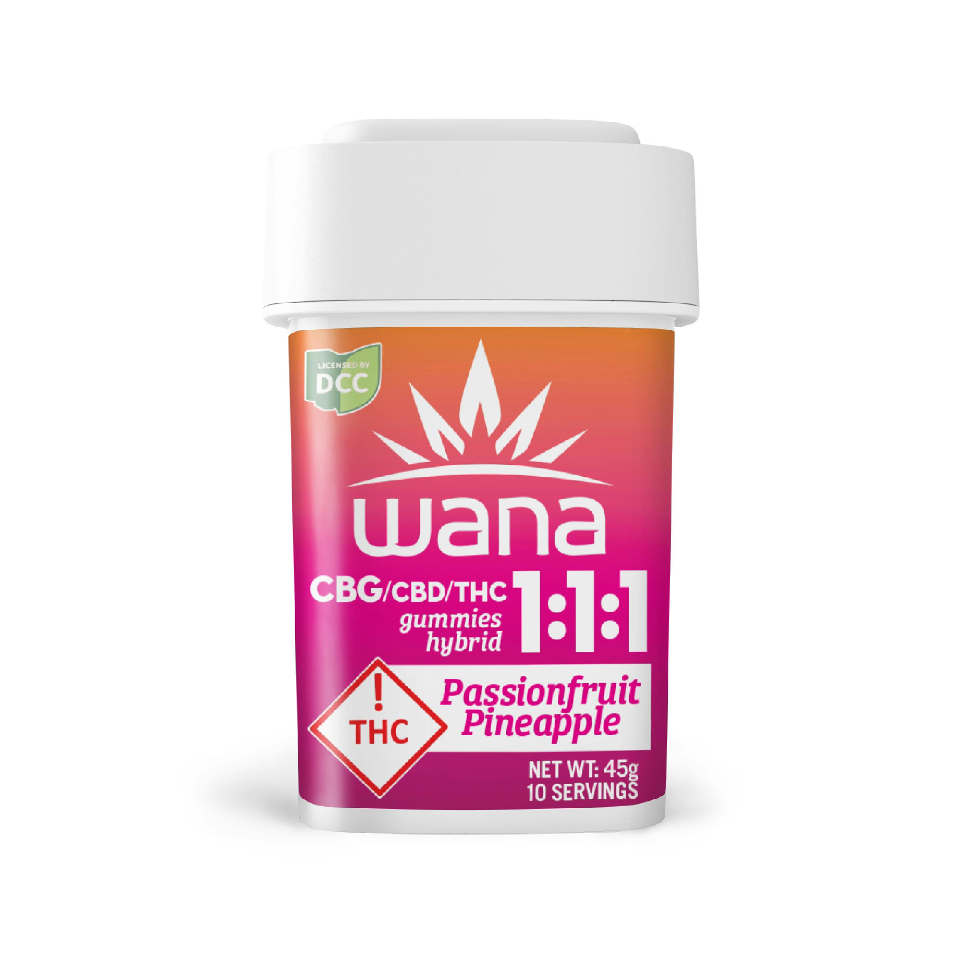 Sour Pineapple Passionfruit 1:1:1 THC:CBD:CBG - 10pk Gummies