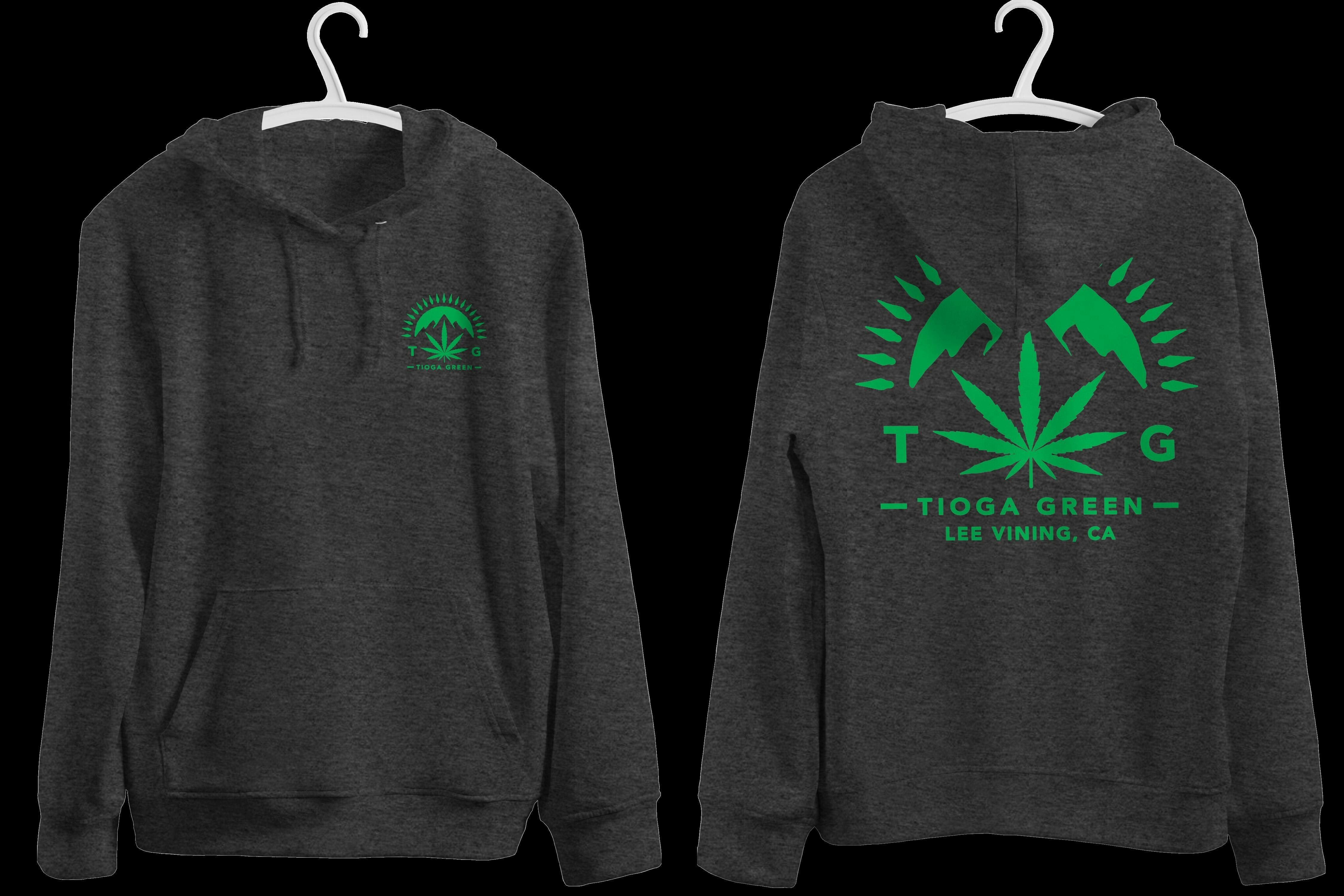 Charcoal Heather Hoodie Leaf Logo Small