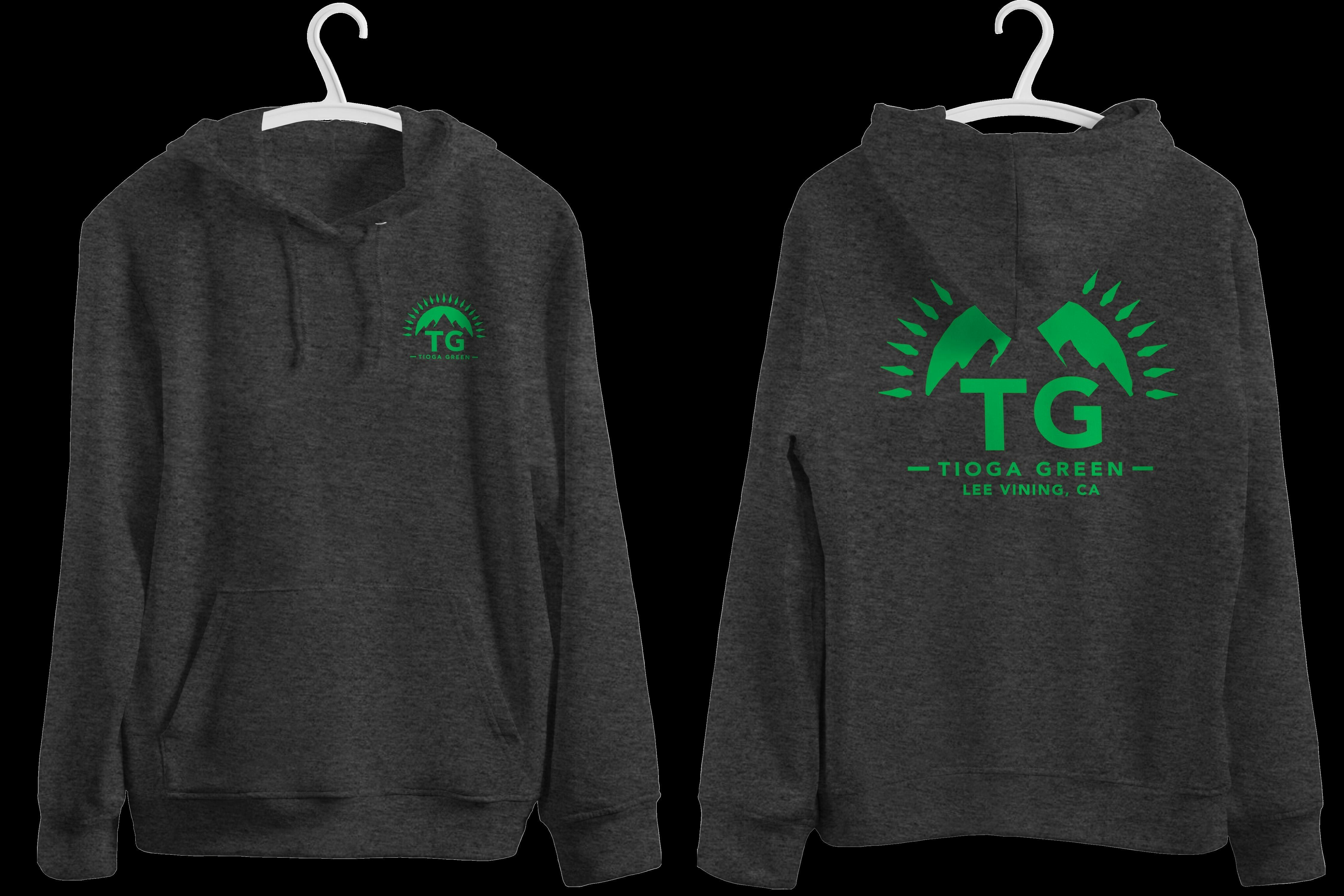 Charcoal Heather Hoodie Mountain Logo Small