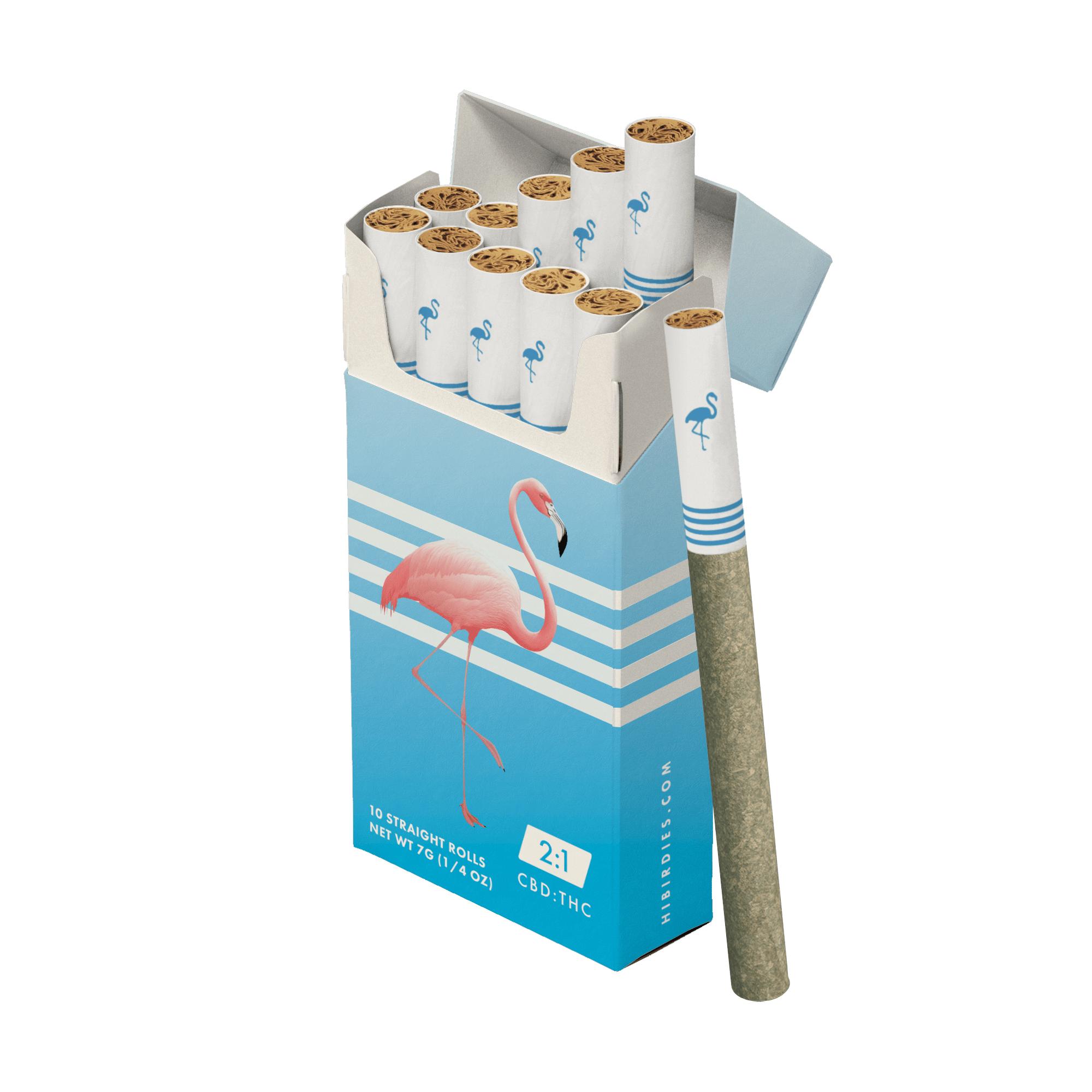 Birdies Lights 2:1 CBD:THC Prerolls 10pk 7g