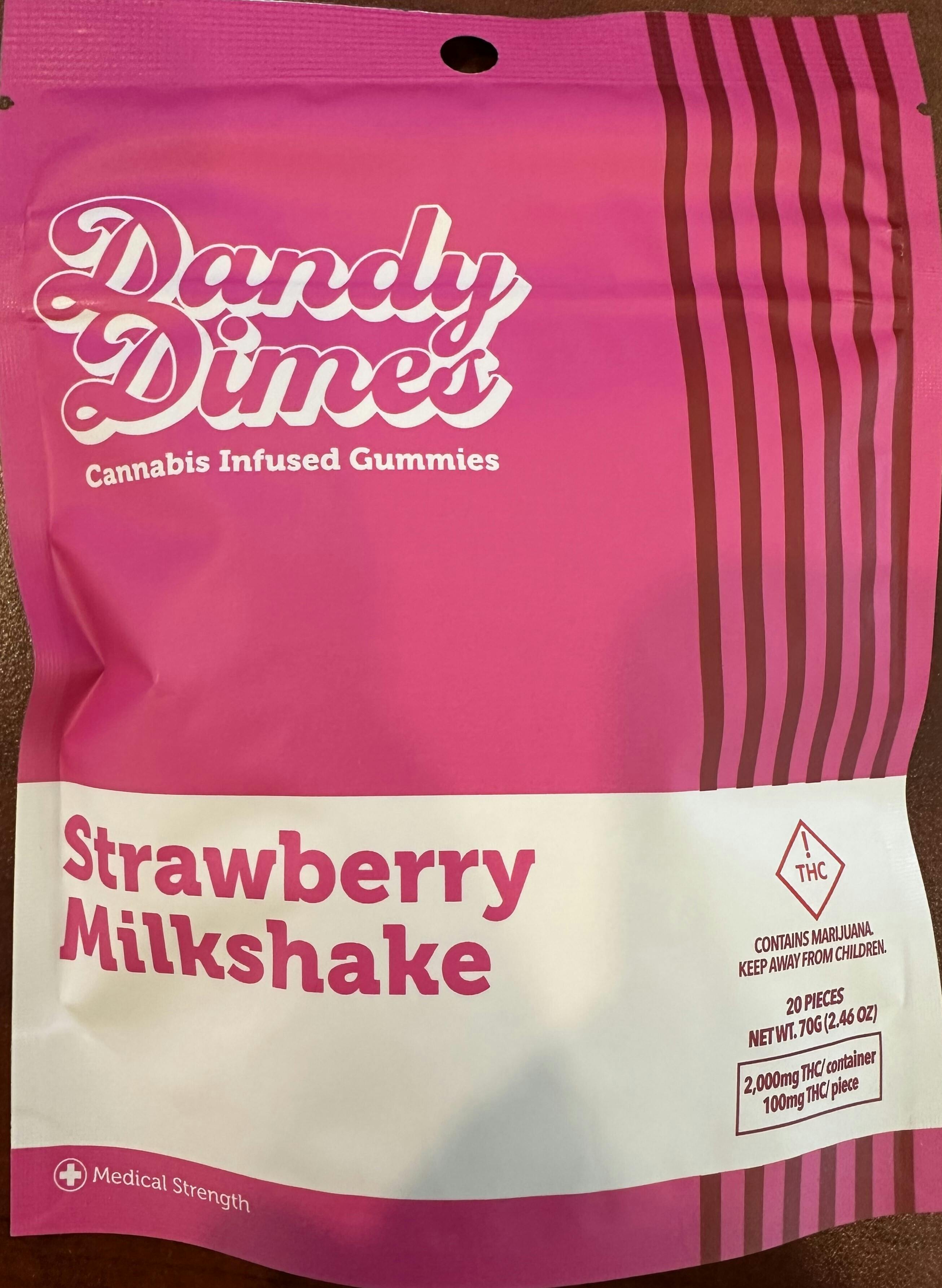 MED - Dandy Dimes Gummies - Strawberry Milkshake (2000mg)