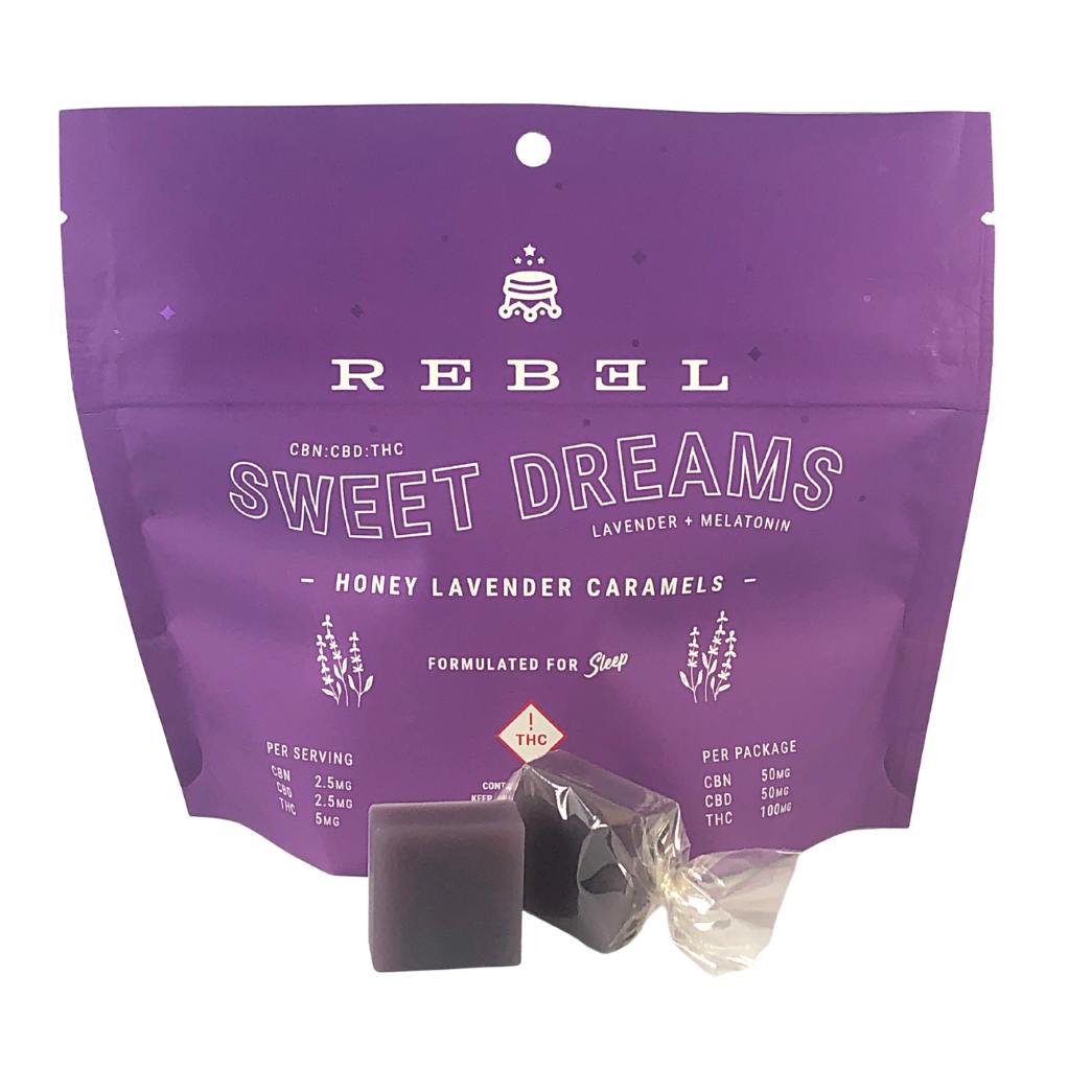 Sweet Dreams Honey Lavender (I) - 100mg Caramels - Rebel