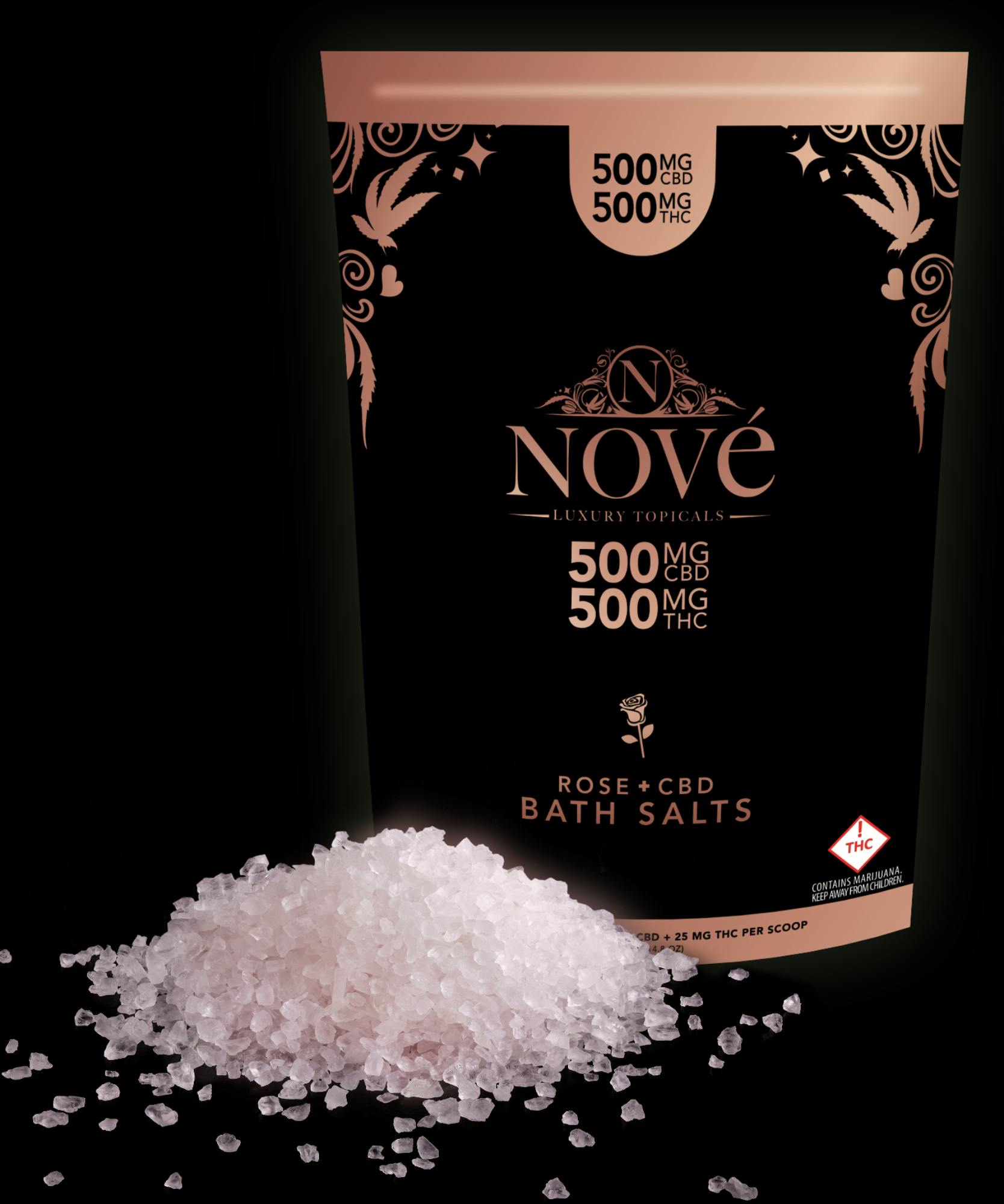 Rose + CBD - (1:1 THC:CBD) - 500mg Bath Salt - Nové
