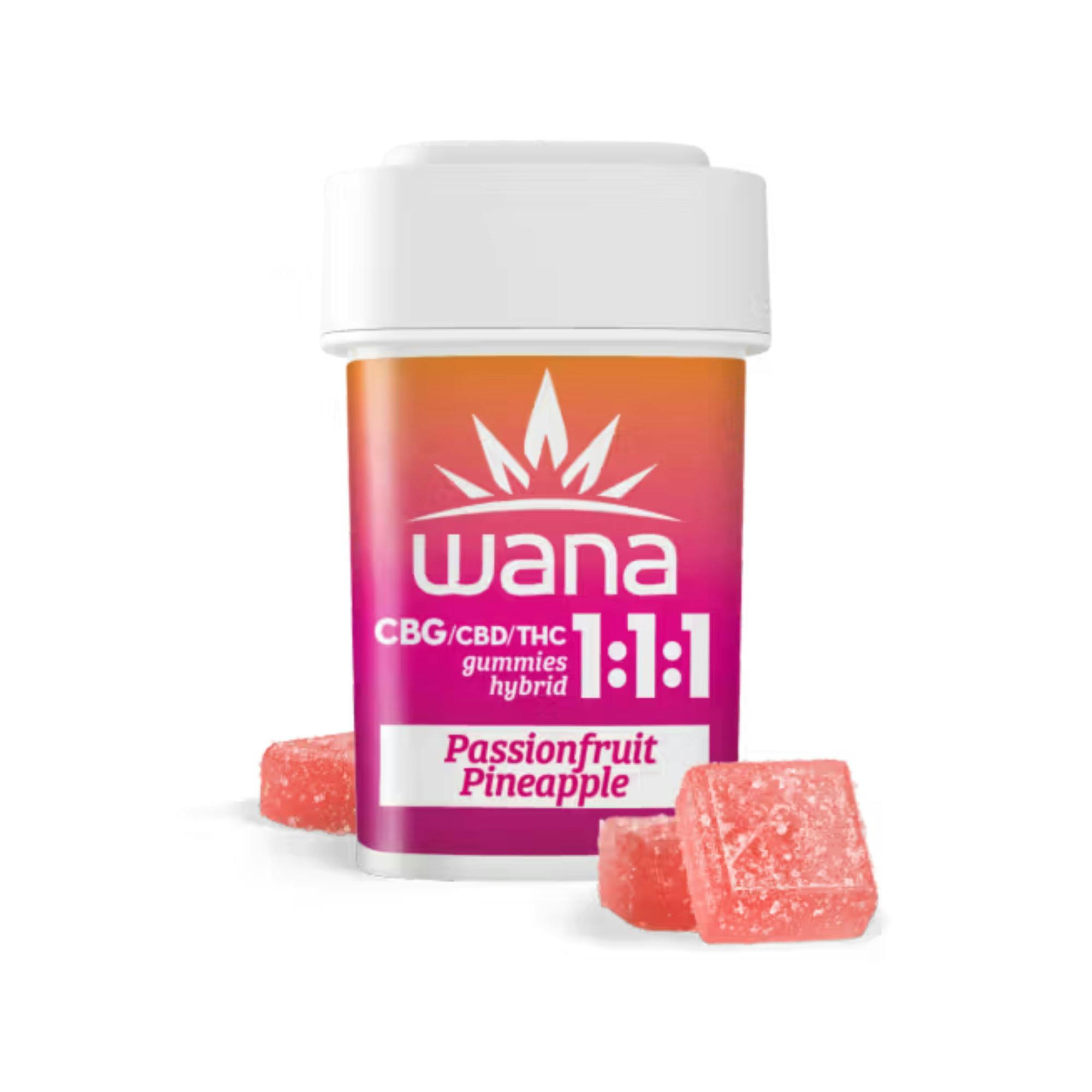 Wana | Gummy | Passionfruit Pineapple | 1:1:1 CBG:CBD:THC 100mg cannabis product