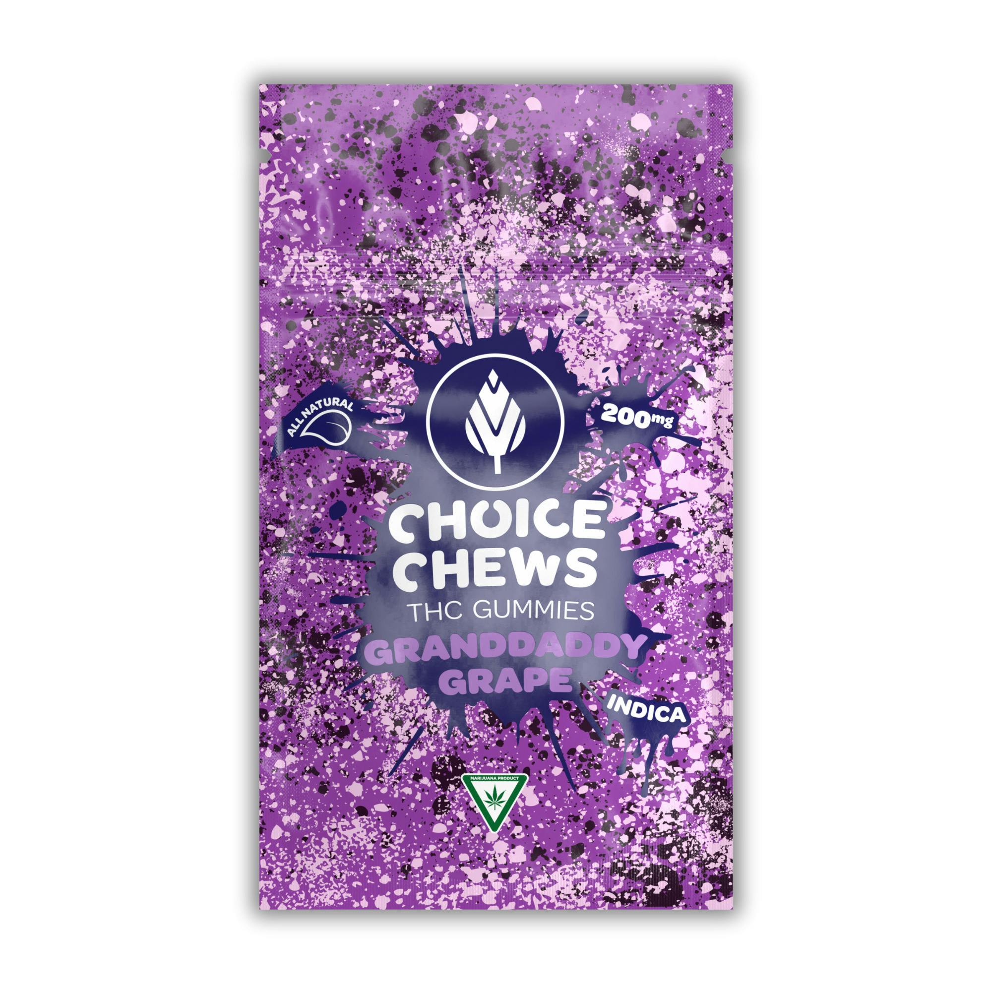 Choice Chews | Gummy | Granddaddy Grape | 200mg cannabis product