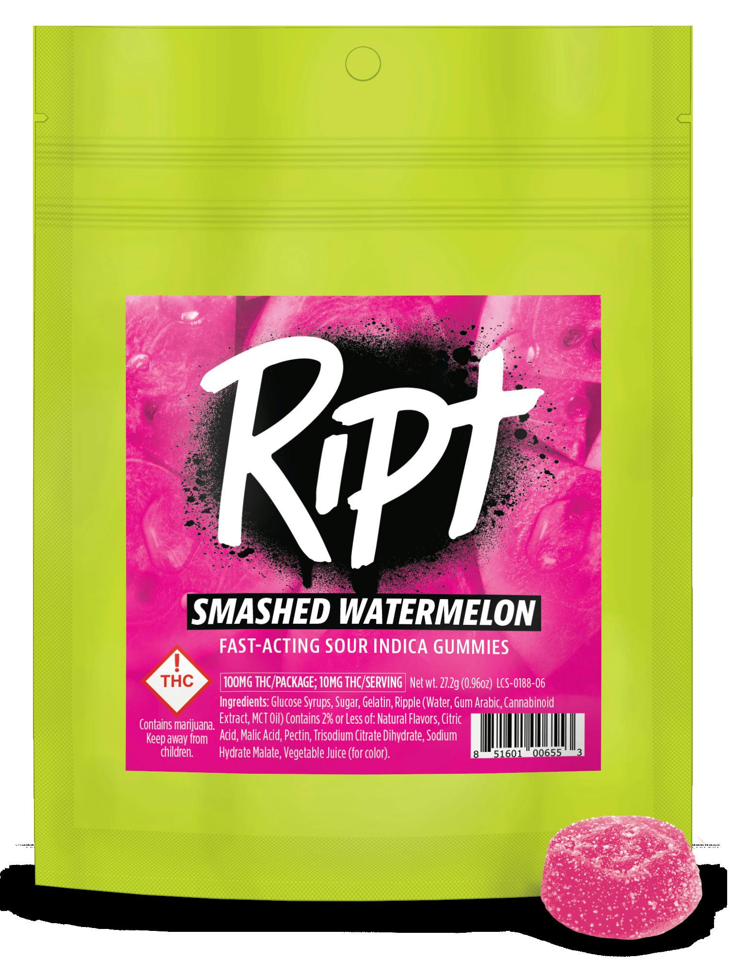 Ript - Gummies - Smashed Watermelon 100mg (I) cannabis product