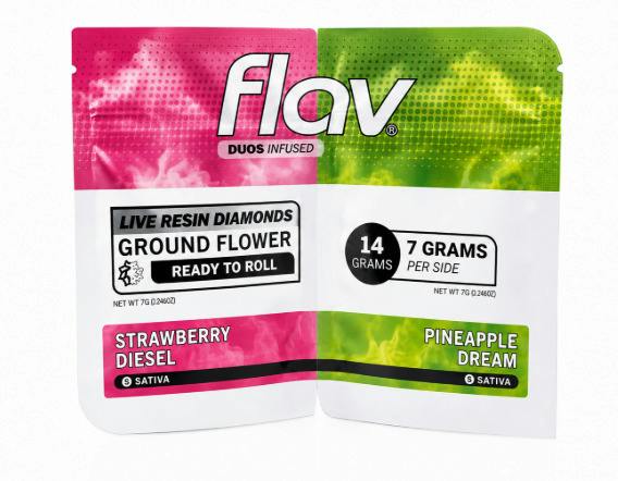FLAV DUOS | STRAWBERRY DIESEL (S) X PINEAPPLE DREAM (S) | LIVE RESIN INFUSED GROUND FLOWER | 14G