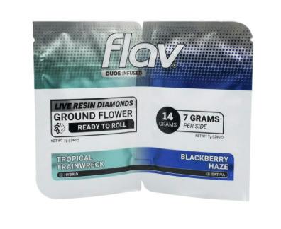 FLAV DUOS | TROPICAL TRAINWRECK (H) X BLACKBERRY HAZE (S) | LIVE RESIN INFUSED GROUND FLOWER | 14G