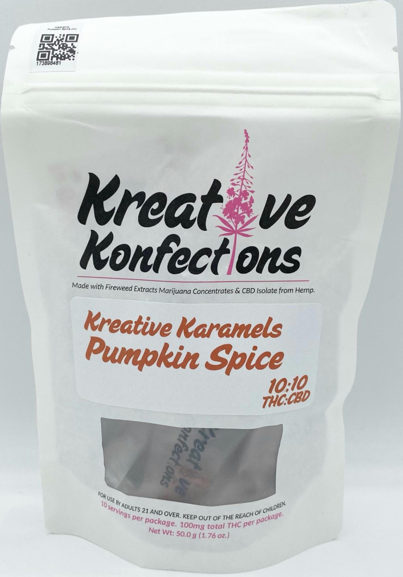 Pumpkin Spice Kreative Karamels | Indica | 100mg | 10pk cannabis product
