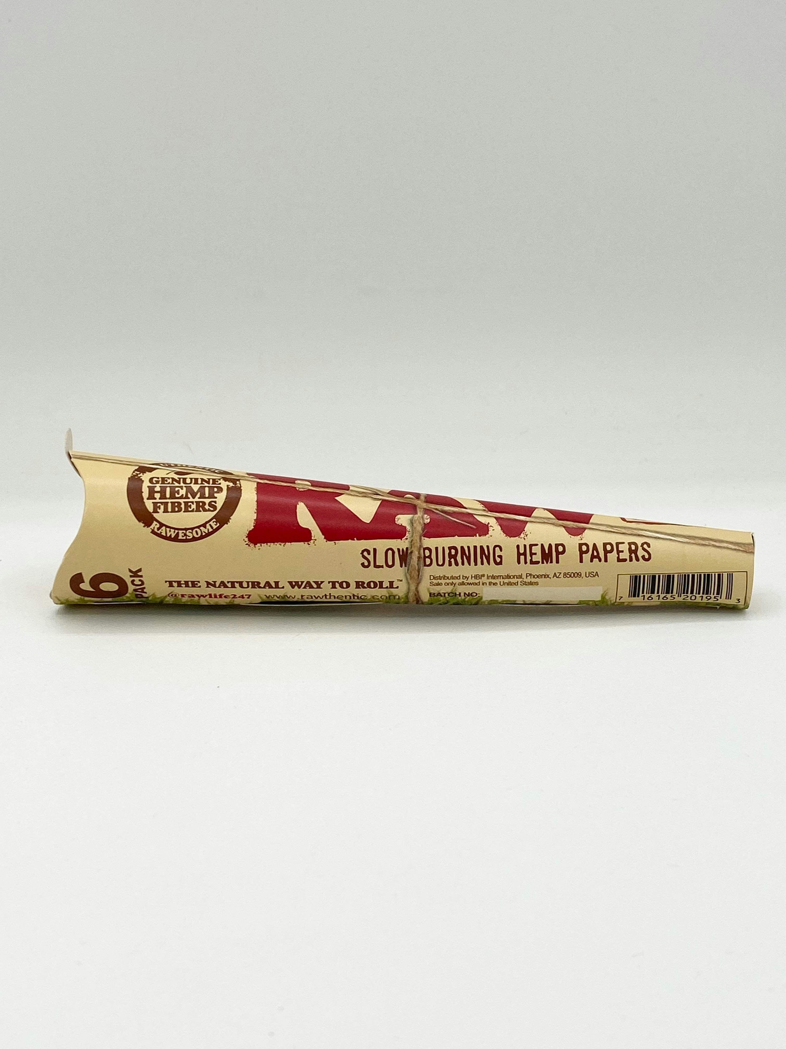 Raw Cones 6pk - Organic Hemp