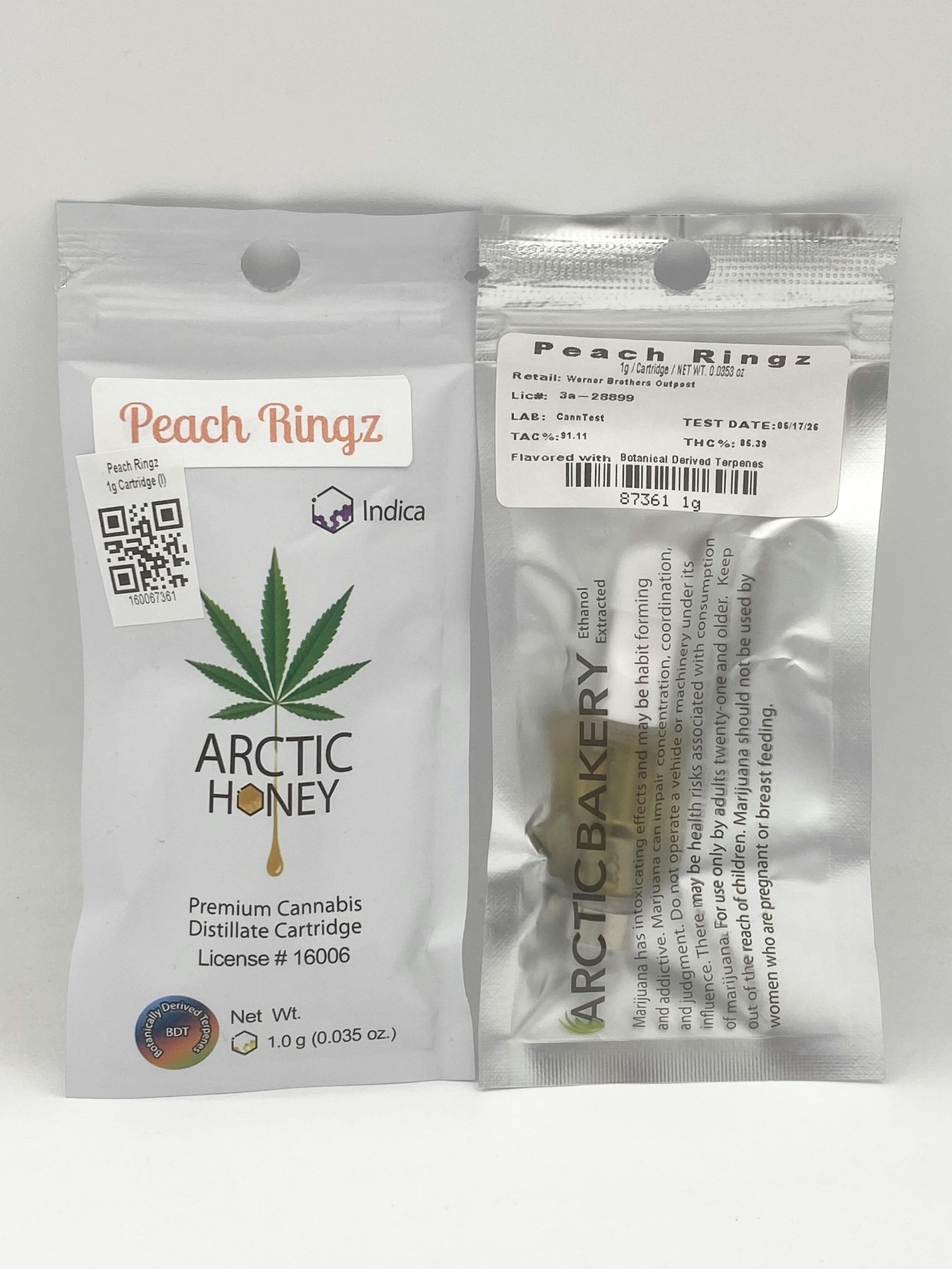 Peach Ringz (I) 1g Cartridge - Arctic Bakery cannabis product