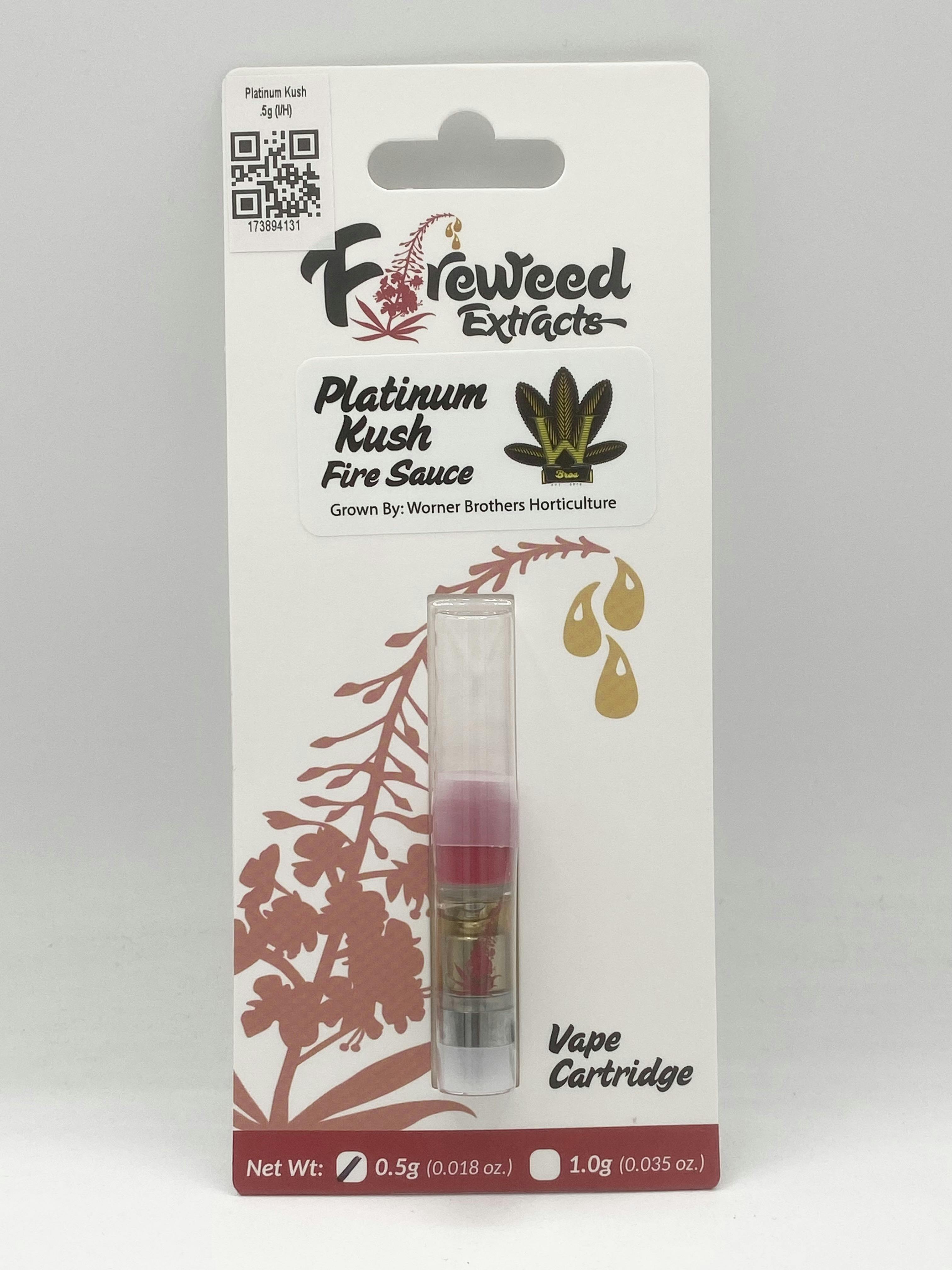 Platinum Kush .5g Cartridge - Fireweed cannabis product