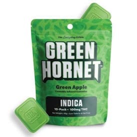 Green Hornet Gummy - 100MG GUMMIES - GREEN APPLE - INDICA