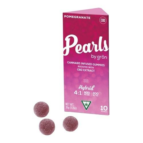 Pearls - Pomegranate 4:1 CBD:THC 200mg Gummies