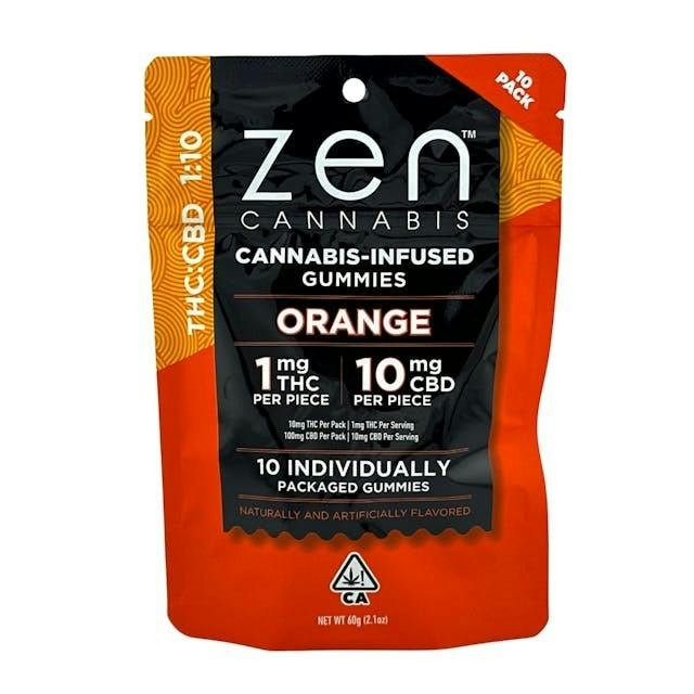 ZEN 1:10 THC:CBD ORANGE GUMMIES