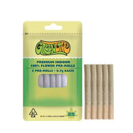 GREENLINE SHAKE SHACK 5PK PREROLLS - 3.5 G