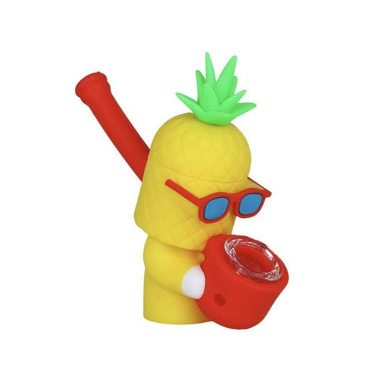 Cool Guy Pineapple Secret Stash Silicone Pipe 4"