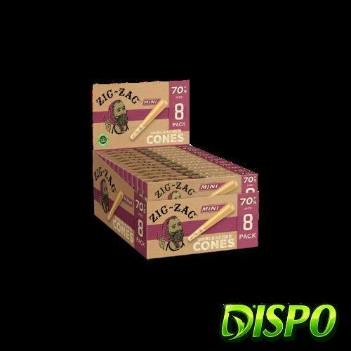 Zig Zag - Unbleached 70mm Cones 8pk | Brown