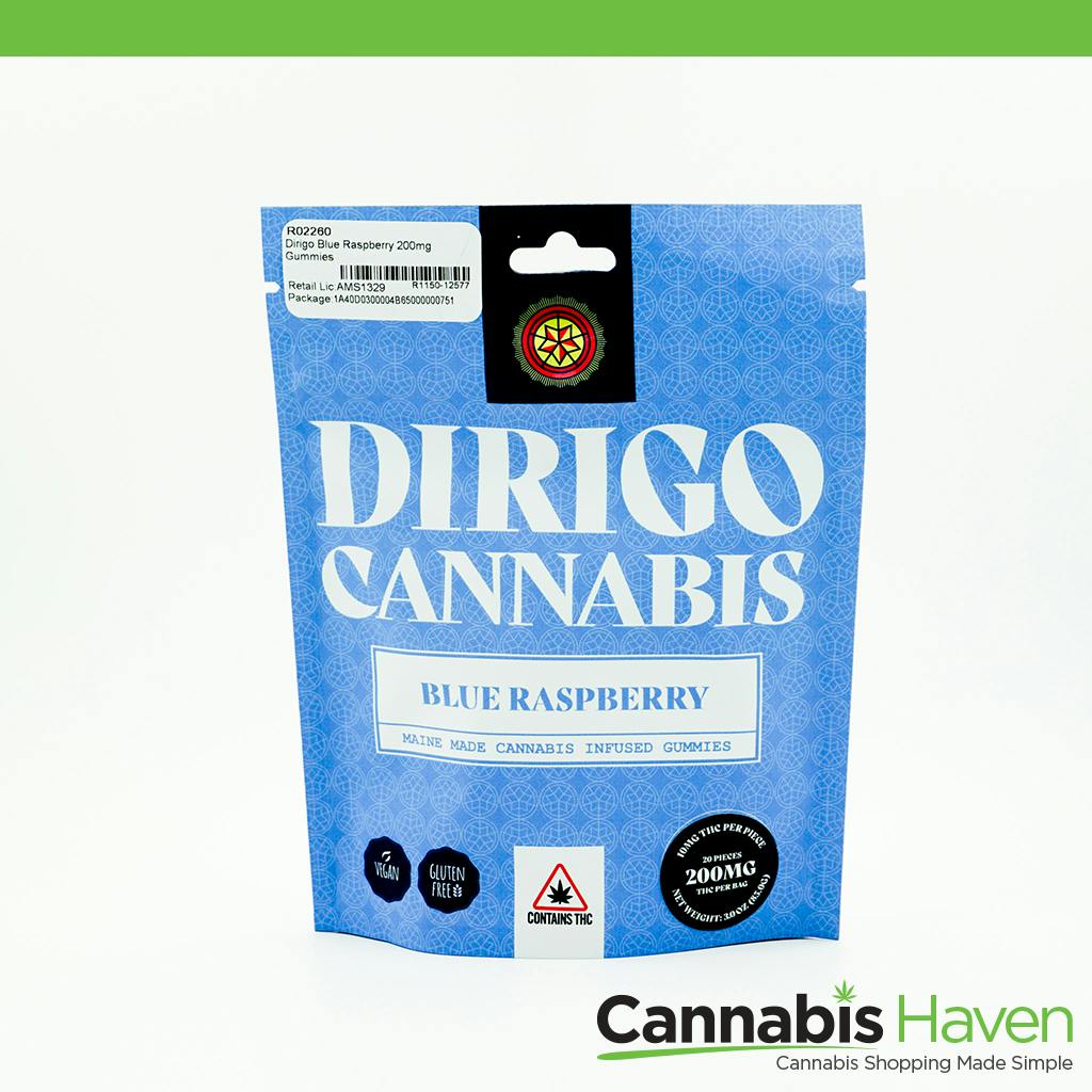 Dirigo Blue Raspberry 200mg Gummies