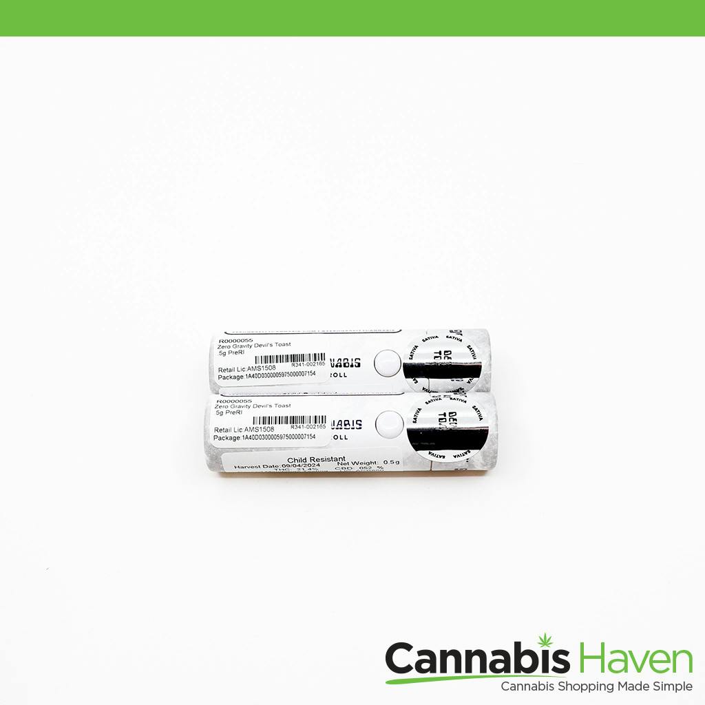 Zero Gravity House Blend Sativa .5g PreRl at Cannabis Haven - Waterville