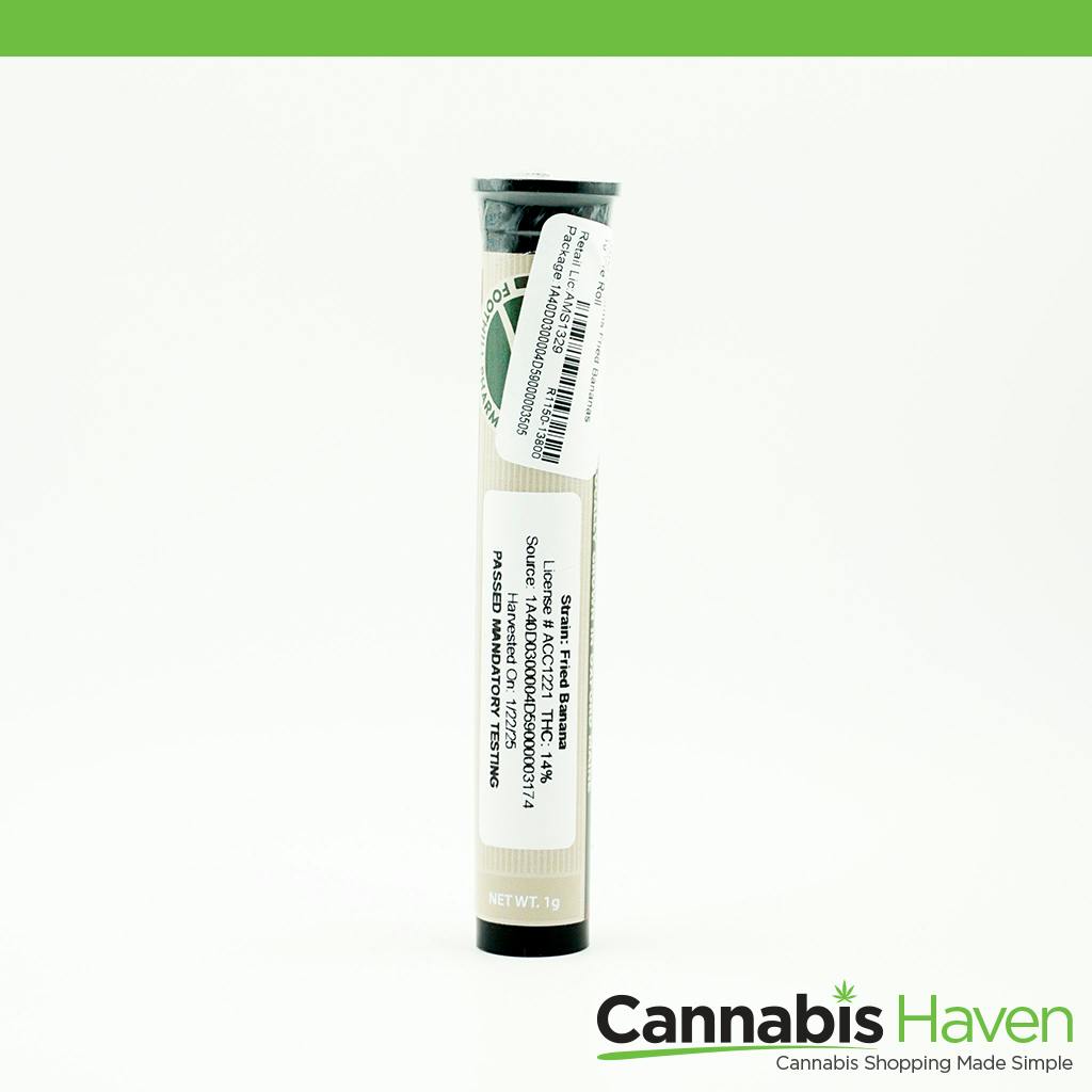 Foothill Farms Fried Bananas 1g Pre Roll at Cannabis Haven - Waterville
