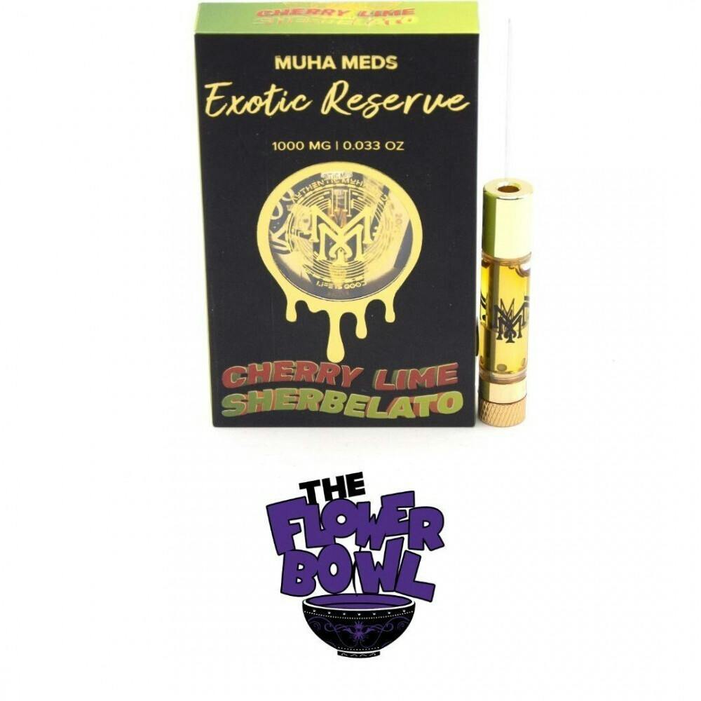 AU Muha Meds 1g Live Resin Vape Cart - Cherry Lime Sherbelato