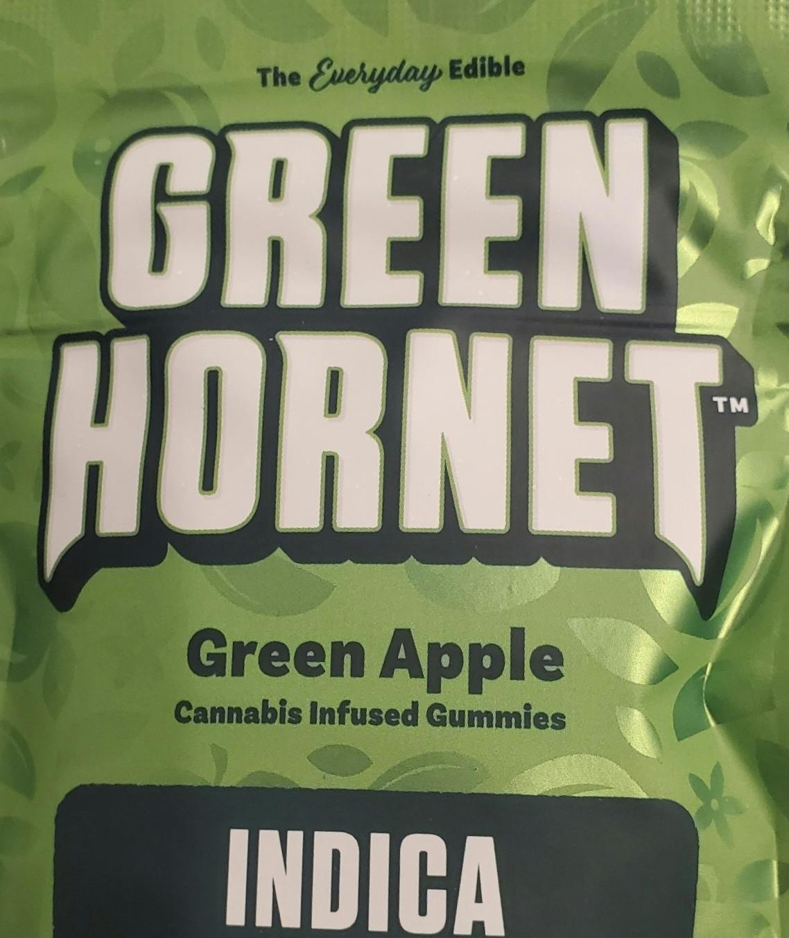 Green Hornet 100mg Green Apple Indica Gummies at Blazed Cannabis