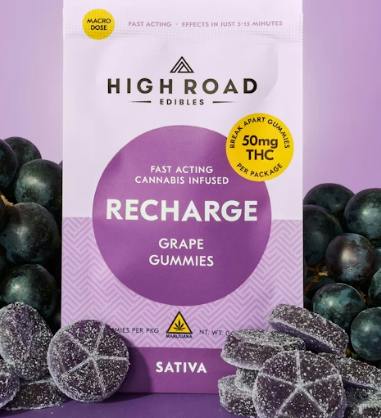 Highroad Recharge Macro Dose Grape Gummies