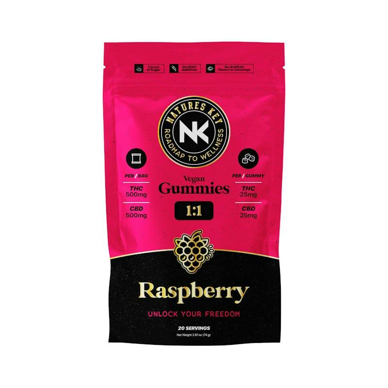Raspberry - 500MG 1:1 THC/CBD - Nature's Key - Gummies