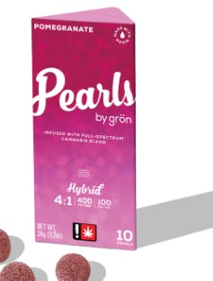 Pearls: Edible - Pomegranate - 4:1 CBD:THC - Hybrid Gummies - 10CT - 100MG