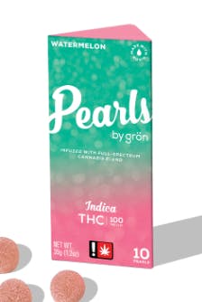 Pearls: Edible - Watermelon - Indica Gummies - 10CT - 100MG