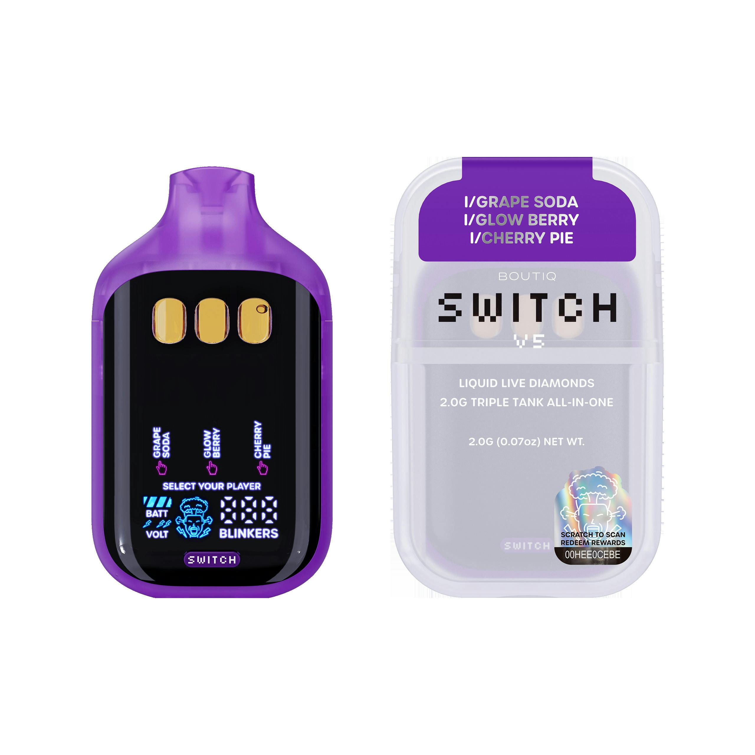 Grape Soda, Glowberry, Cherry Pie Switch V5 Disposable