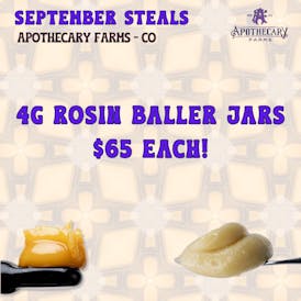 *September Steals 4G Baller Rosin Jars $65 Ea