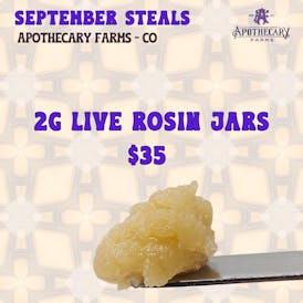 *September Steals 2G Rosin Jars $35
