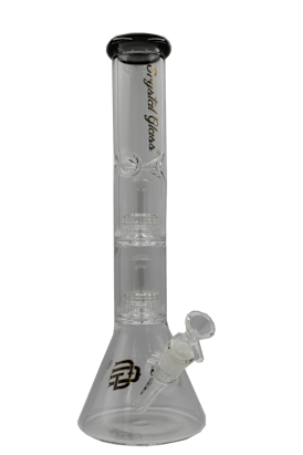 $100 - 15" Crystal Glass Double Perk w/ Color Rim Accent